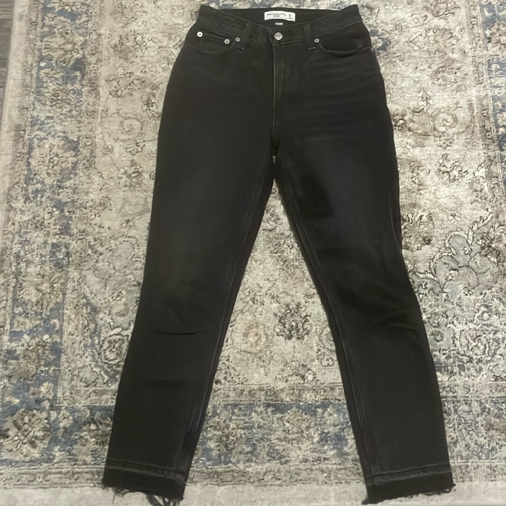 Abercrombie & Fitch Black Jeans The Skinny High Curve Love Rise Size 0/25